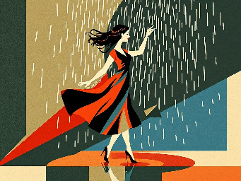woman dancing in the rain